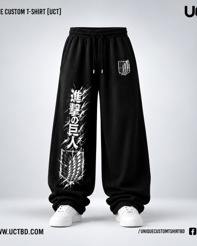 ATTACK ON TITAN-BLACK MENS PREMIUM BAGGY JOGGERS