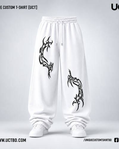 Urban Dragon - WHITE MENS PREMIUM BAGGY JOGGERS