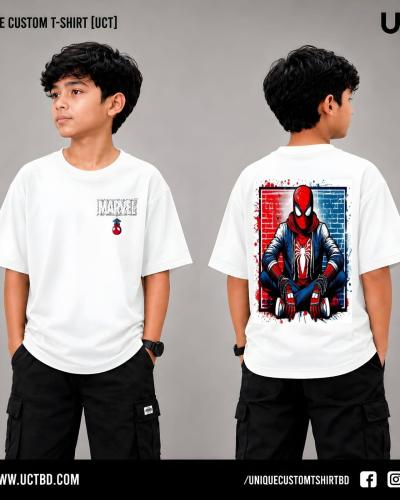 MARVEL -WHITE KIDS DROP SHOULDER T-SHIRT
