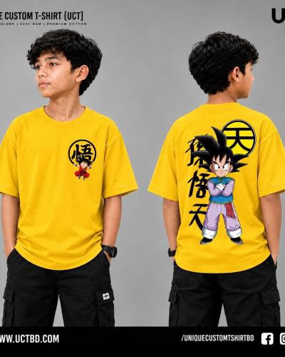 DRAGON GOKU -DEEP YELLOW KIDS DROP SHOULDER T-SHIRT