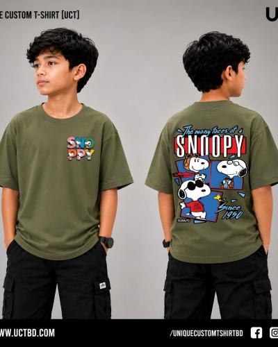 SNOOPY -OLIVE KIDS DROP SHOULDER T-SHIRT
