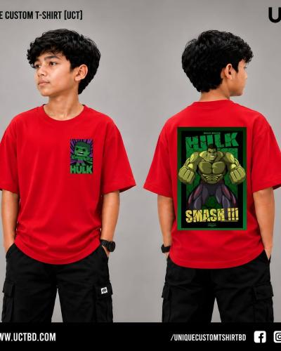 HULK -RED KIDS DROP SHOULDER T-SHIRT