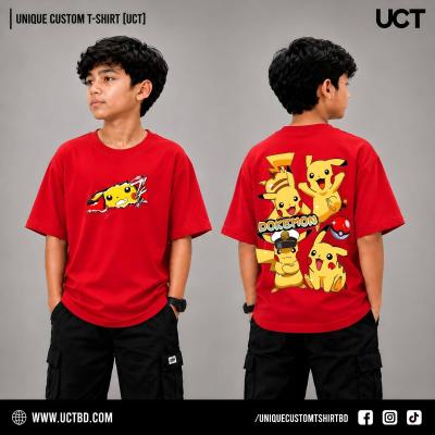 PIKACHU -RED KIDS DROP SHOULDER T-SHIRT