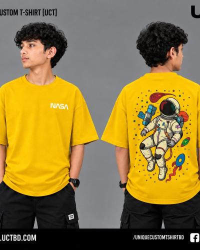 SPACE -DEEP YELLOW KIDS DROP SHOULDER T-SHIRT