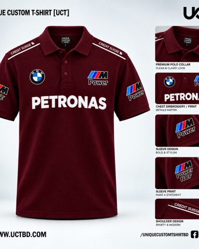 PATRONAS MAROON POLO T-SHIRT