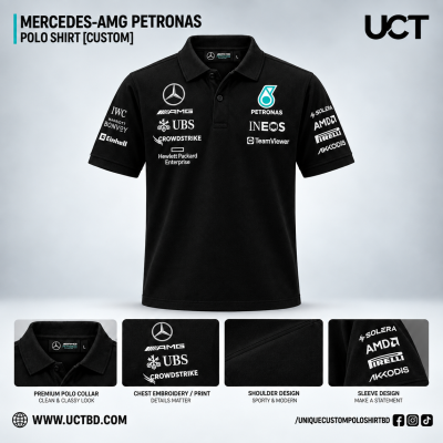 MARCEDES BLACK POLO T-SHIRT