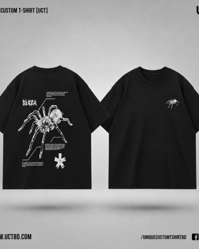 🕷️ Spider Web UCT T-Shirt -BLACK DROP SHOULDER T-SHIRT
