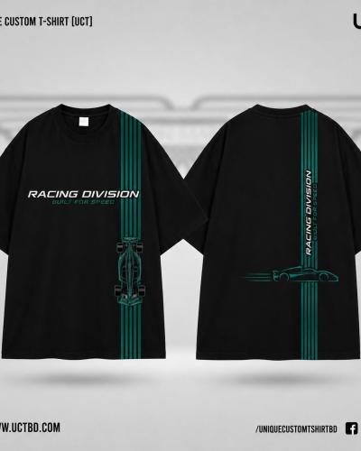 Racing Tee  -BLACK DROP SHOULDER T-SHIRT