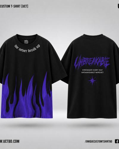 UNBREAKABLE-BLACK DROP SHOULDER T-SHIRT