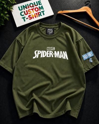 SPIDER-MAN -OLIVE DROP SHOULDER T-SHIRT