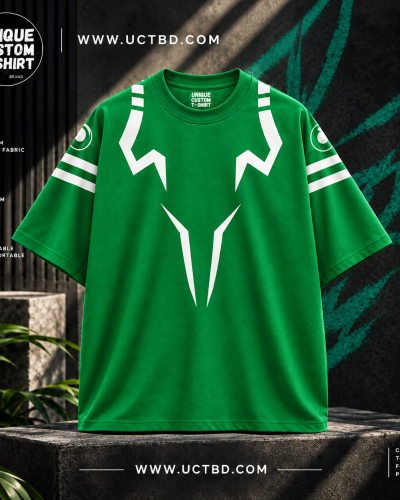 SUKUNA INSPIRED -KELLY GREEN DROP SHOULDER T-SHIRT